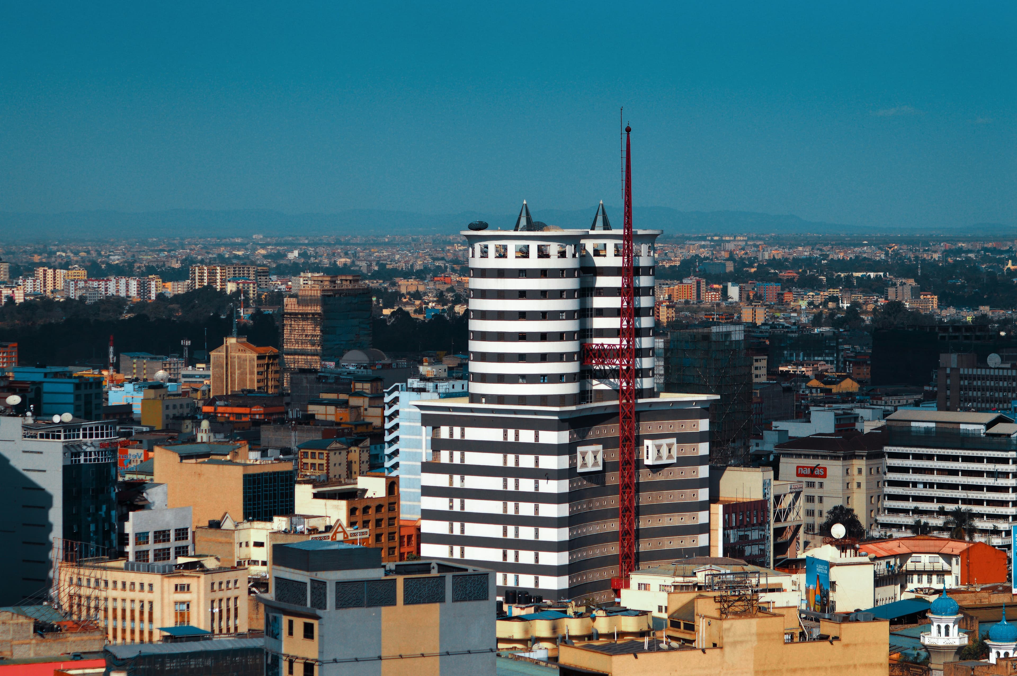 An aerial view across Nairobi